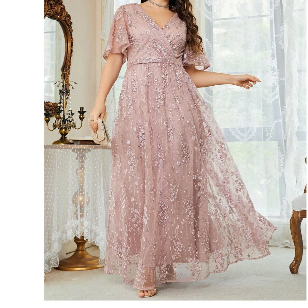 SHEIN Pink Floral Maxi Dress